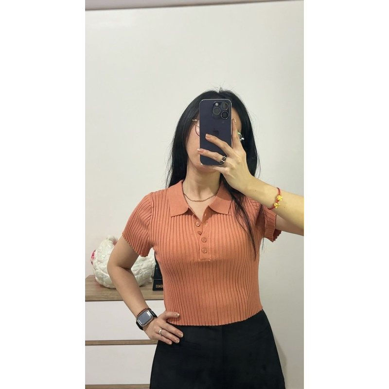 POPI | Top wanita basic rajut import bangkok | Atasan wanita basic (STL021)