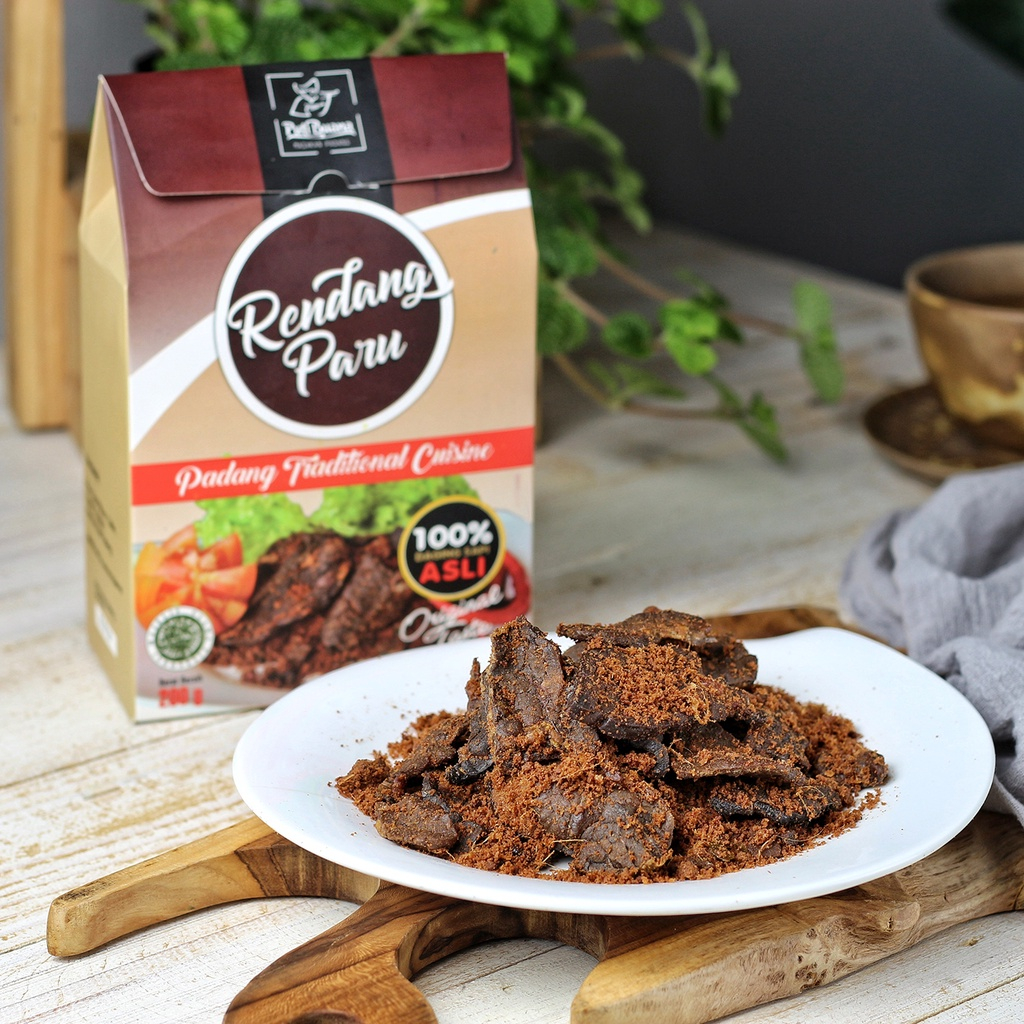 Rendang Paru Kering Kemasan 200 gram Otentik Khas Padang