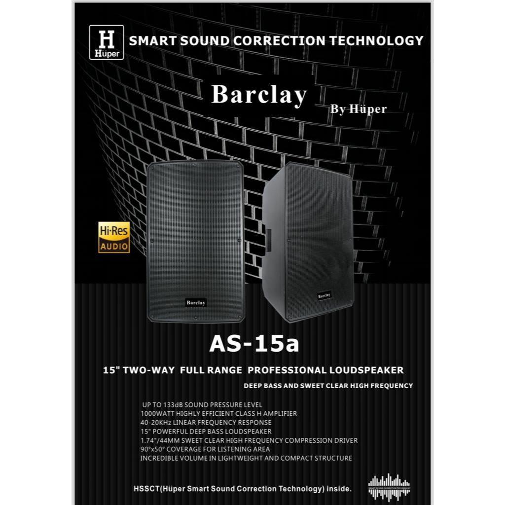 Barelay AS15A AS-15A Speaker Aktif 15 Inchi Original Product By Huper