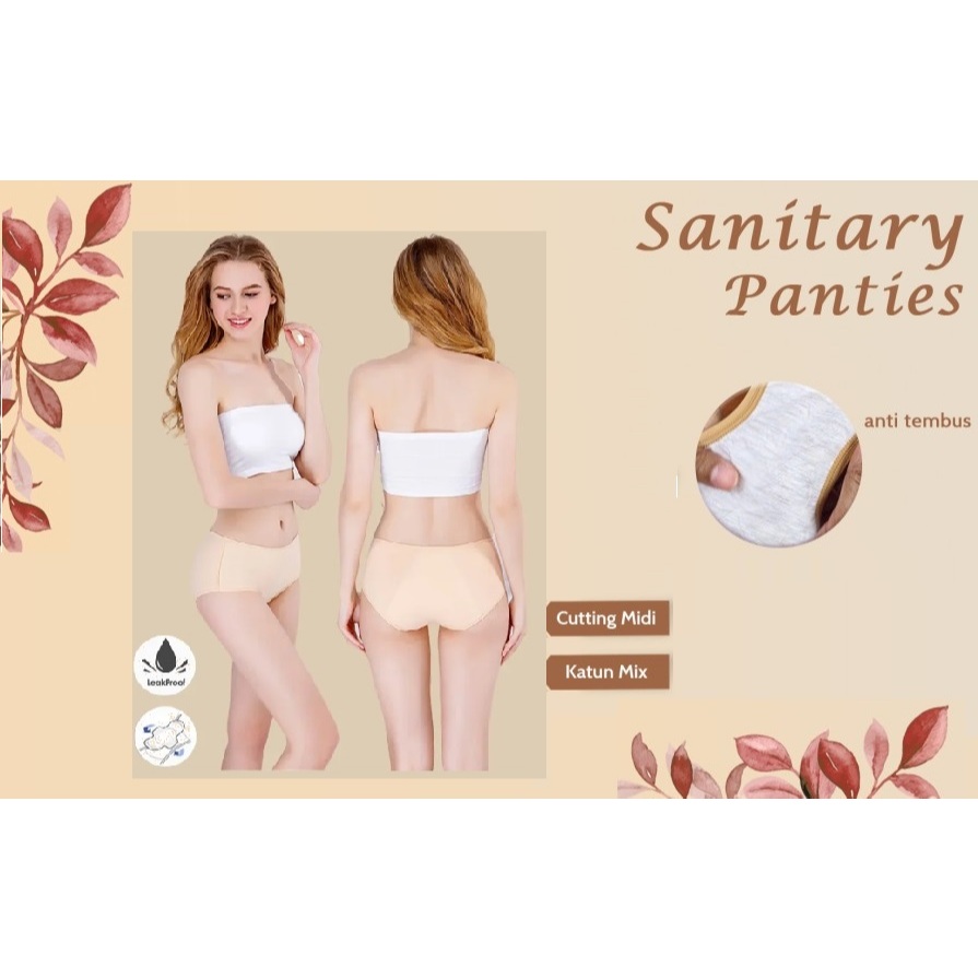 Celana Dalam Menstruasi Wanita Anak Remaja Katun Anti Bocor Anti Tembus Haid Mens L/XL/XXL