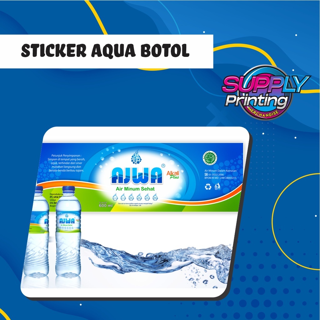 

Cetak Sticker Label Aqua Air Minum Kemasan MURAH (Link Orderan Khusus) 330ml