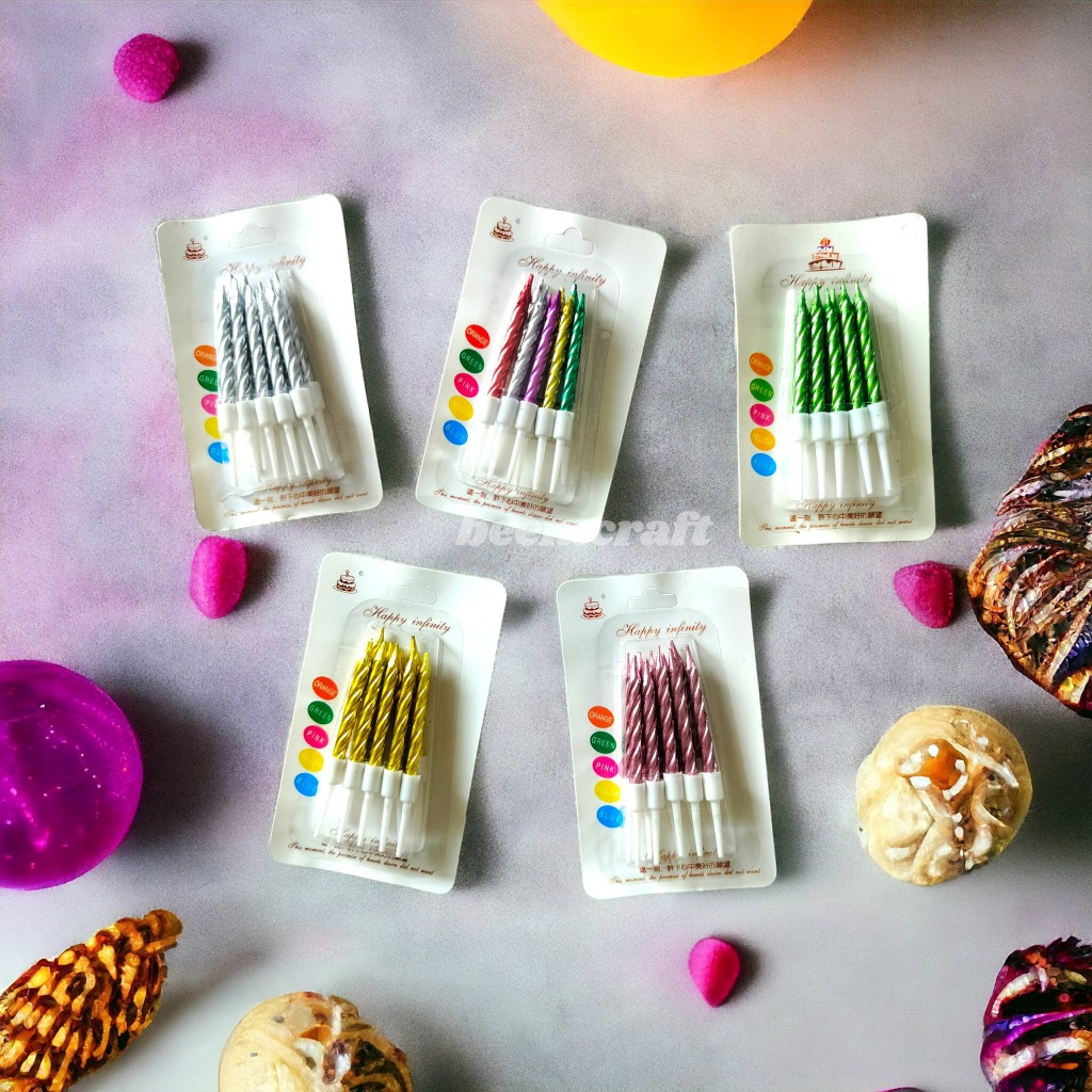 LILIN dekorasi kue tanpa asap warna warni