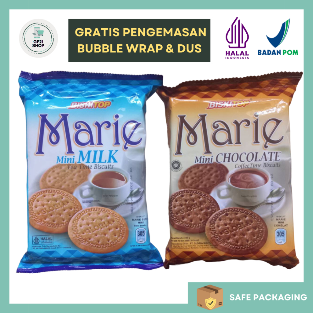 

Biskitop Marie Mini Biscuits 305gr - Biskuit Marie Susu Snack Cemilan Murah Enak