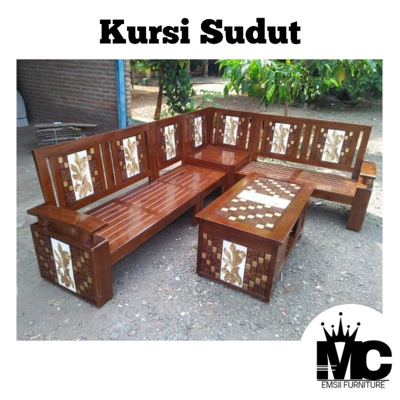 Kursi Sudut Jati Jepara Kursi Sudut Minimalis Ruang Tamu Kecil Kursi Sudut Kayu Jati Kursi Sudut Jep