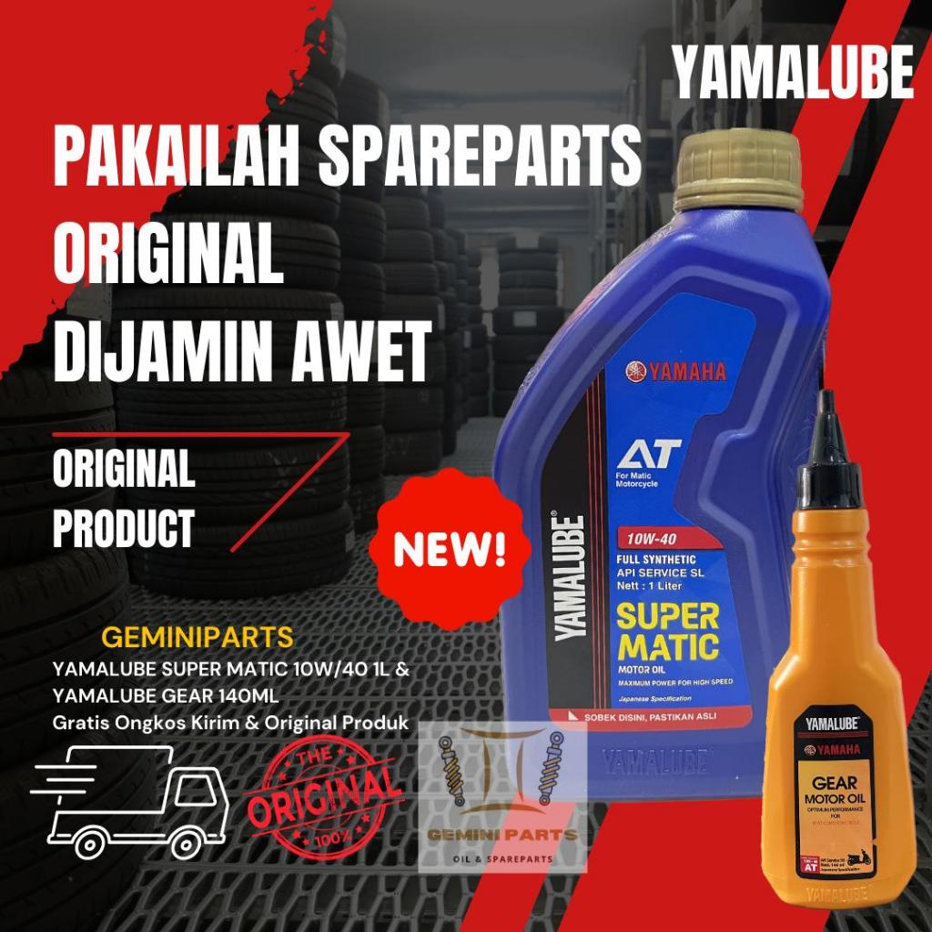 Paket Oli Yamalube Super Matic 1 Liter dan Oli Gear Gardan 140ml untuk Motor Matic