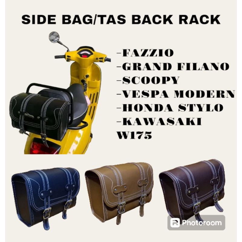 Tas motor untuk backrack vespa modern Scoopy fazzio grand Filano Stylo/Tas motor touring