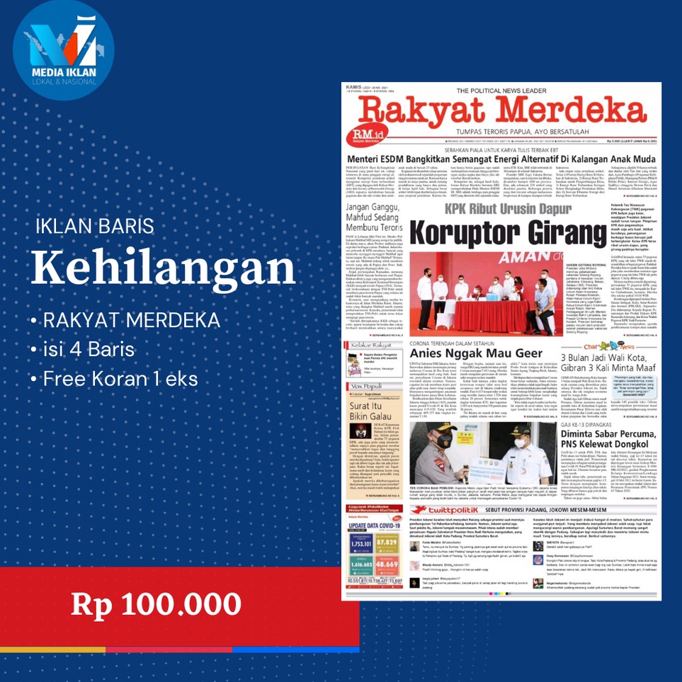 KODE B9I7 IKLAN KORAN KEHILANGAN BPKB STNK AJB SHM 1 MEDIA