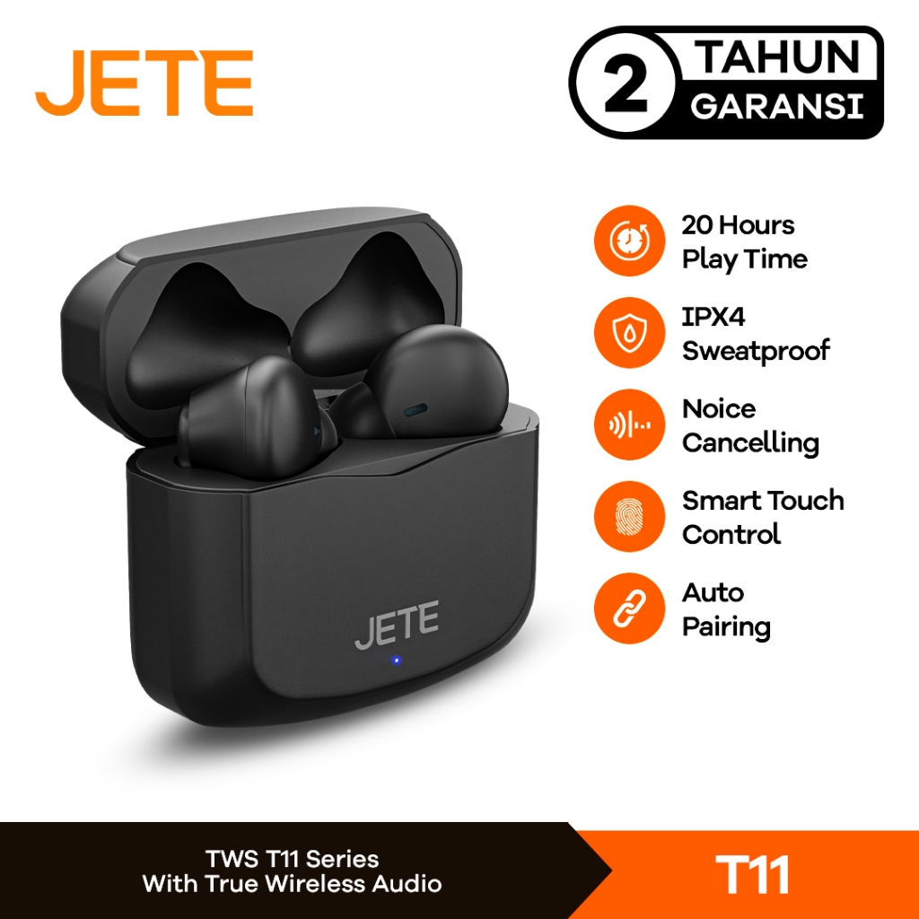 JETE TWS T11 | Earbuds Headset Bluetooth 5.1 - Garansi Resmi 2 Tahun