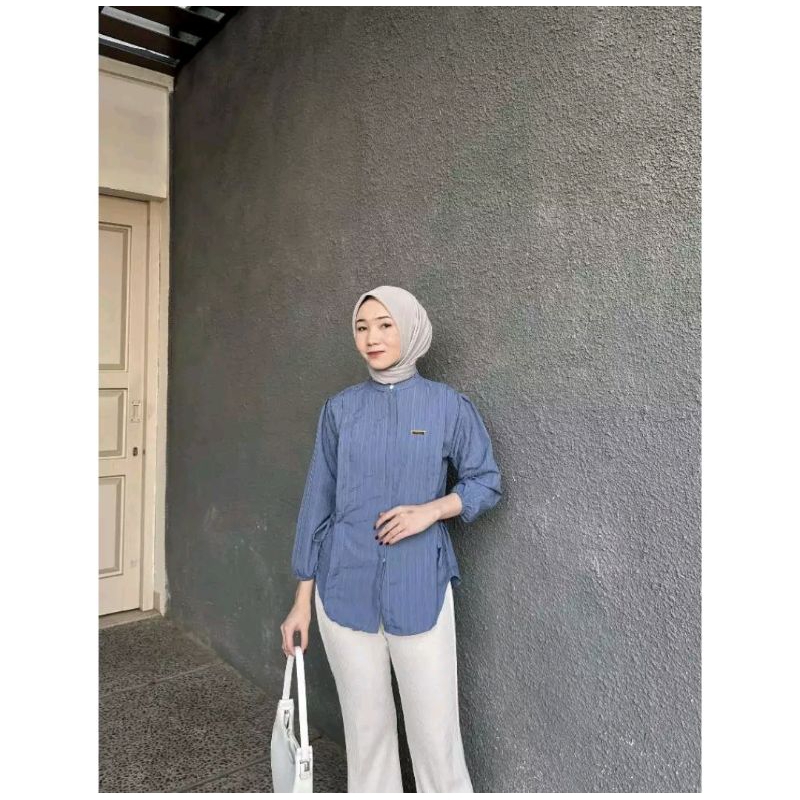 Kemeja Naura Tali Samping Lady Crush  - Baju Atasan Wanita Kekinian - Blouse Wanita Kekinian - Atasa