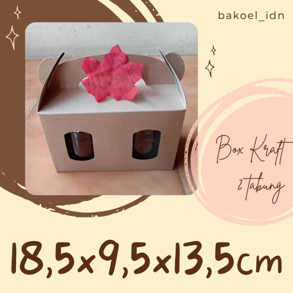 

Gable Box Kraft Toples Tabung Kue Isi 2 Hampers Lebaran Natal Imlek