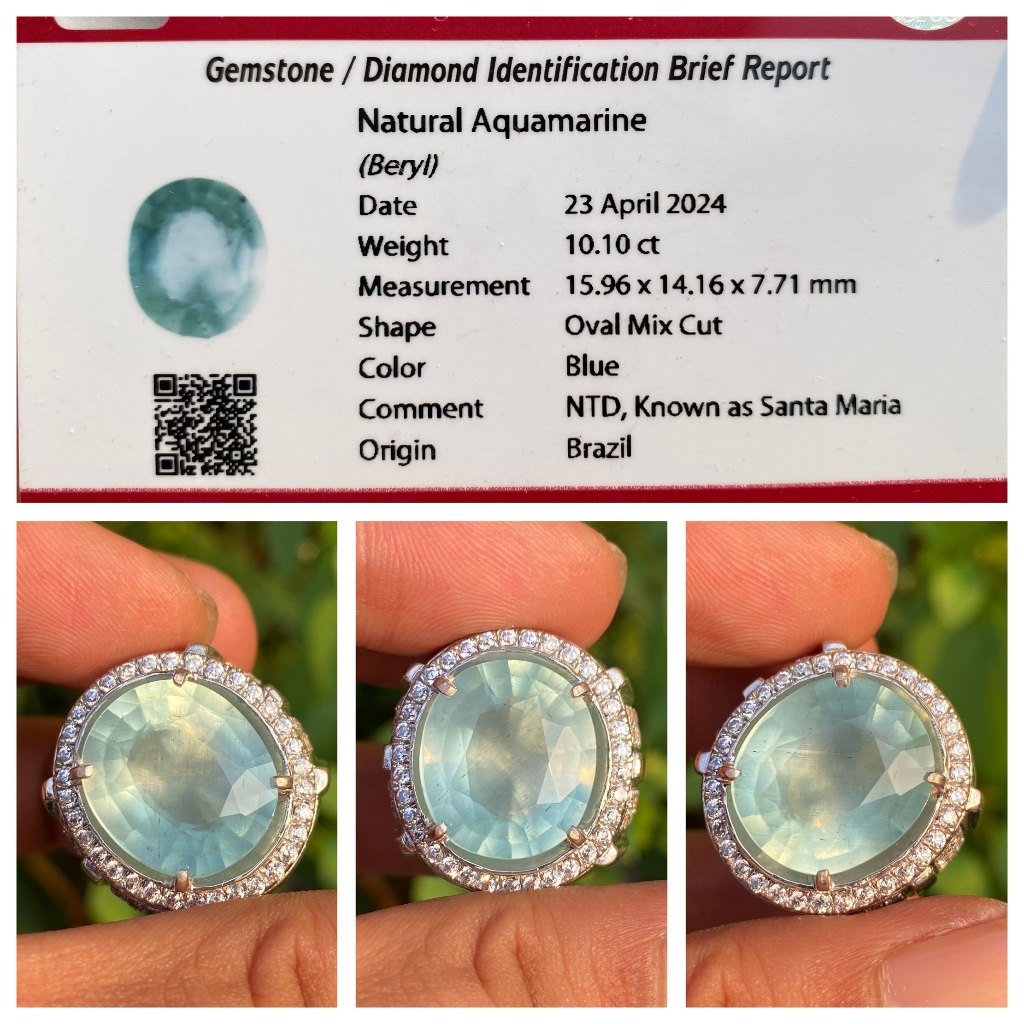 Natural 10.10ct santa maria aquamarine brazil soft color