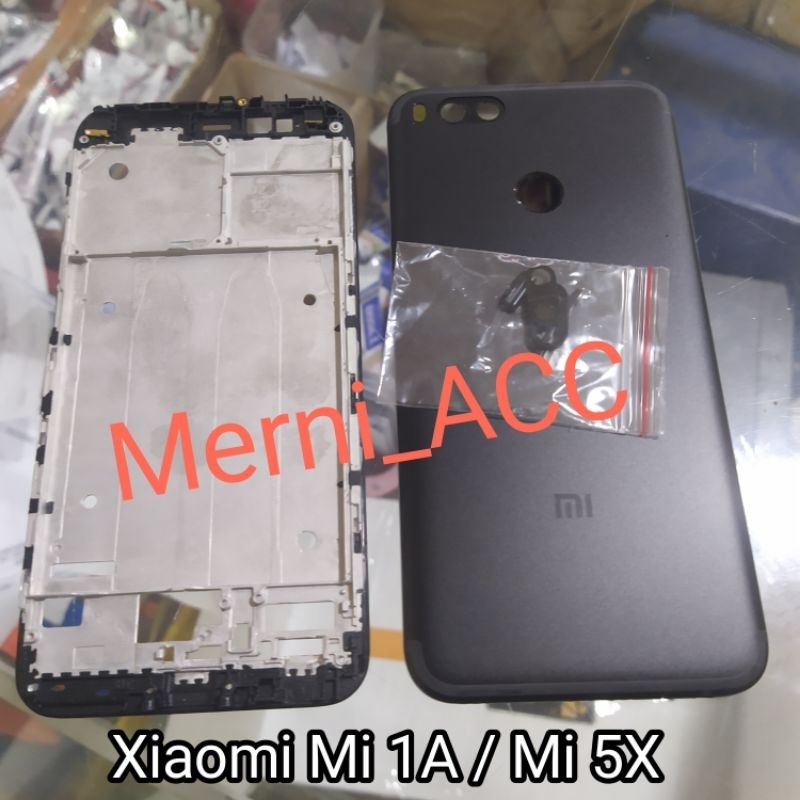 Cessing hausing fullset frame lcd Xiaomi Mi A1 / Mi 5X Backdor dan Frame tulang tengah