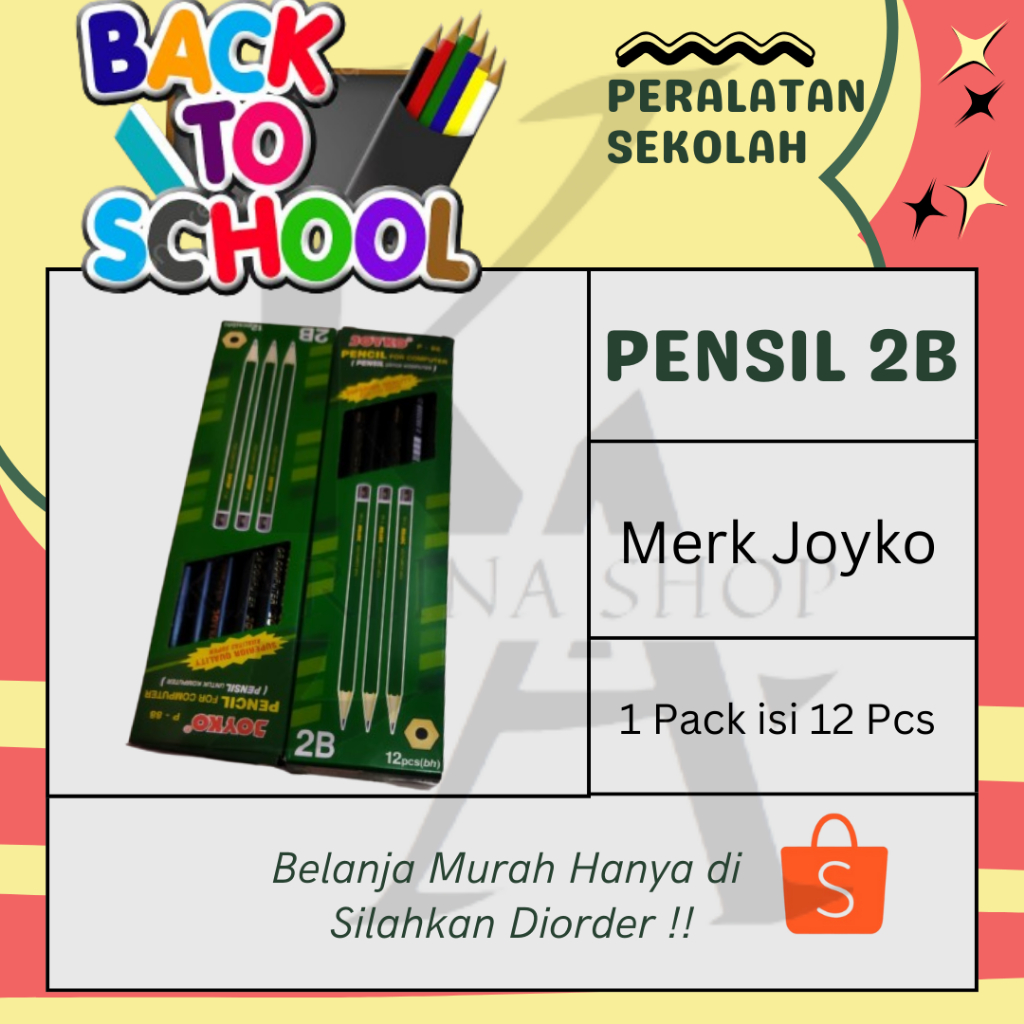 

Pensil 2B Merk Joyko isi 1 Pak 12 Pcs