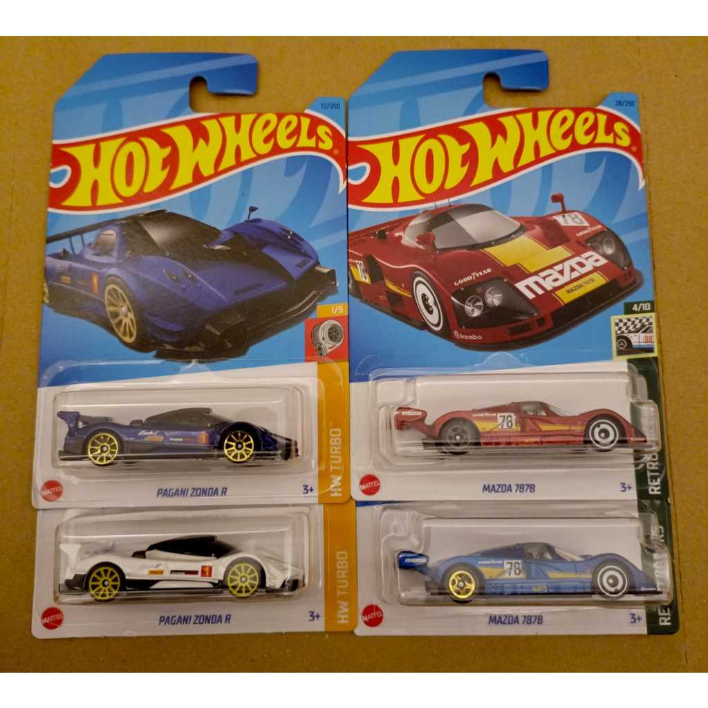 HOT WHEELS MAZDA 787B TAMPO GOOD YEAR BIRU PAGANI ZONDA R PUTIH DAN KUNING