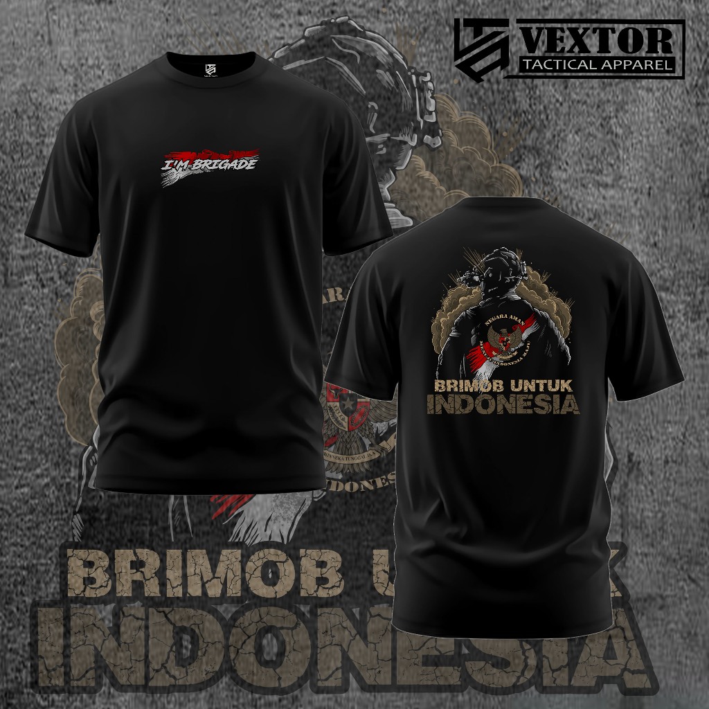 VEXTOR - Baju Kaos Atasan Dewasa Tactical Brimob Untuk Indonesia