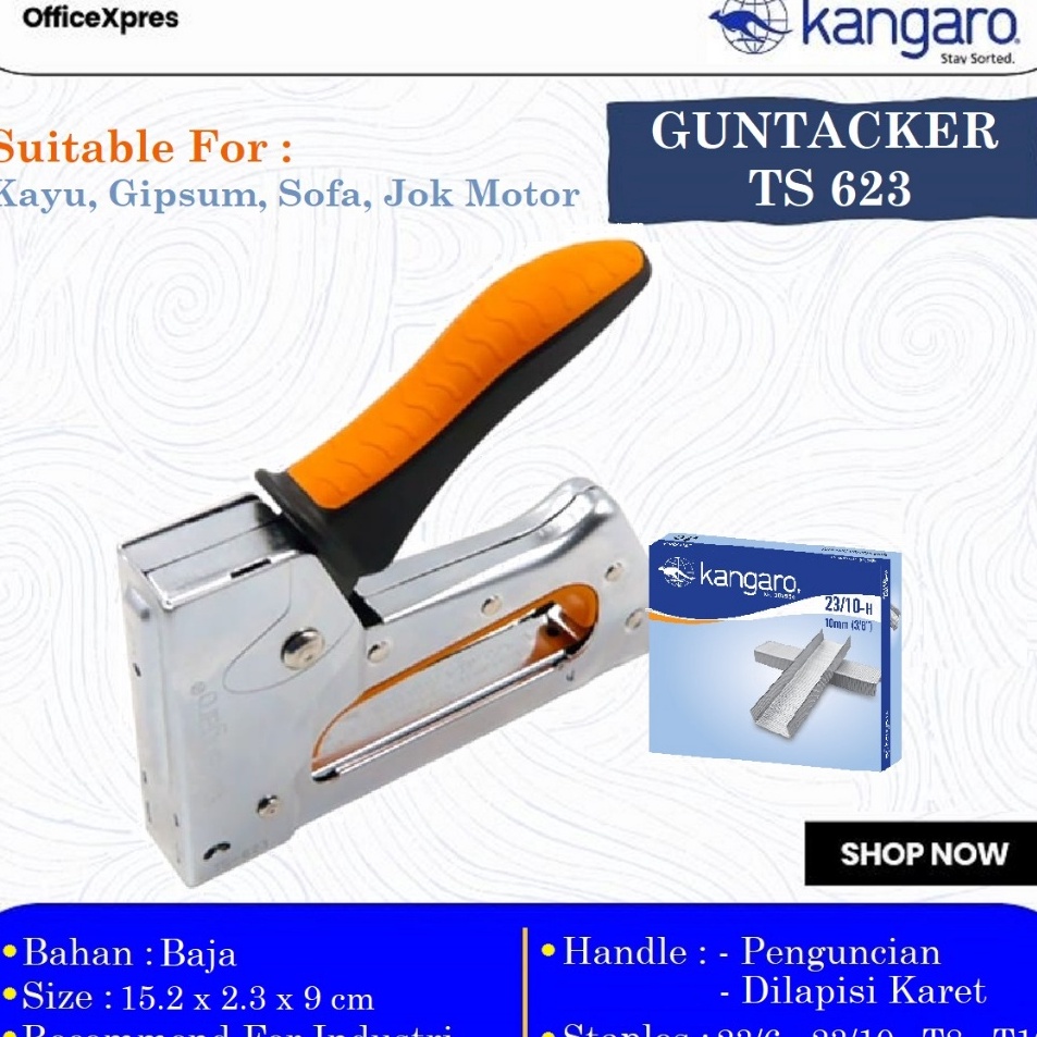 

Garansi Terbaik Alat Stapler Tembak Jok Kulit Motor Stapler Kayu Guntacker TS 623 Cekrekan Pengokot Stapler Sofa