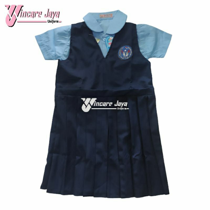 seragam Tk biru Dongker navy plisir