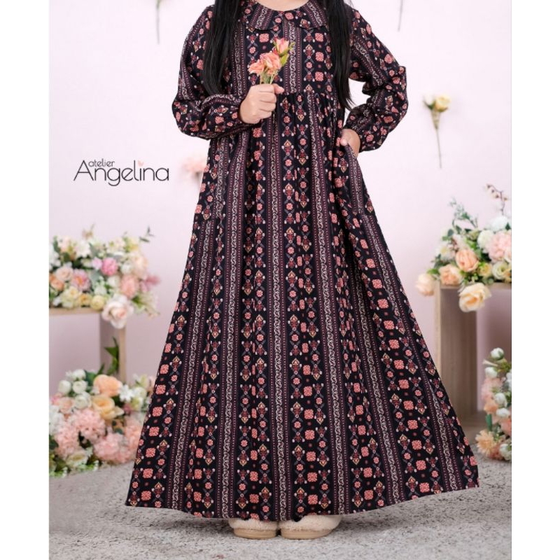 AA LITTLE SARAH DRESS VERSAILLES BLACK 1-2 BY ATELIER ANGELINA