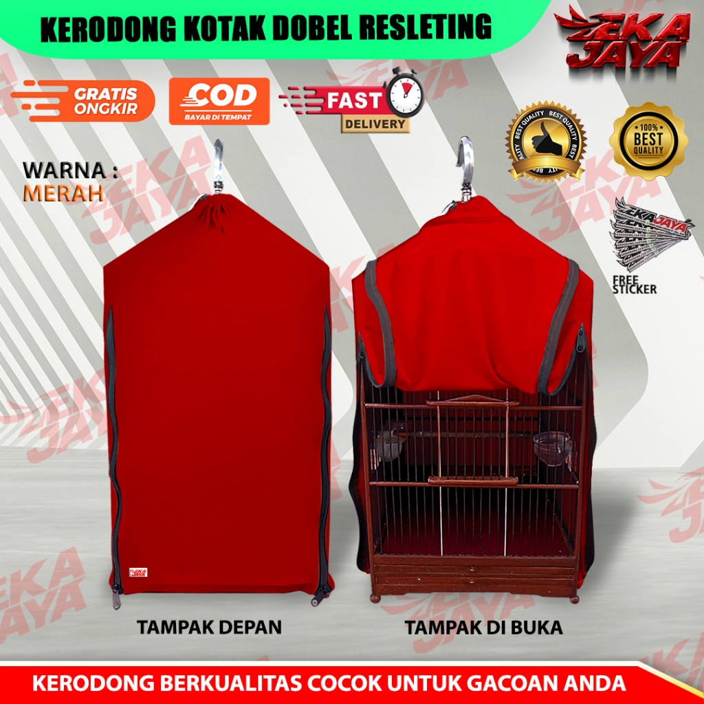 PROMO Kerodong Krodong Dobel Resleting Penutup Sangkar Kotak No 1, 2, 3 Eka Jaya