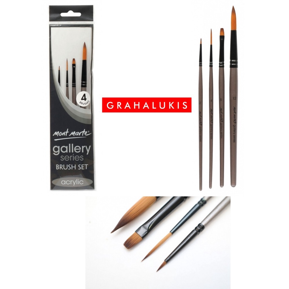 

ART I3X Kuas Cat Akrilik Gallery Series Brush Set Acrylic 4 pcs BMHS9 Acrylic Brush