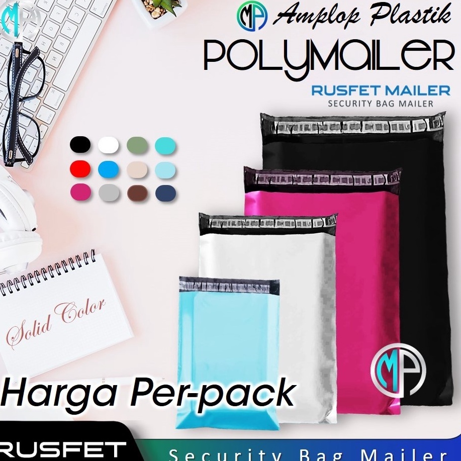 

Grosir Terbaru Amplop Polymailer Polos Ekonomis Harga PerPack isi 1 Plastik Packing Olshop Rusfet Solid Color Termurah