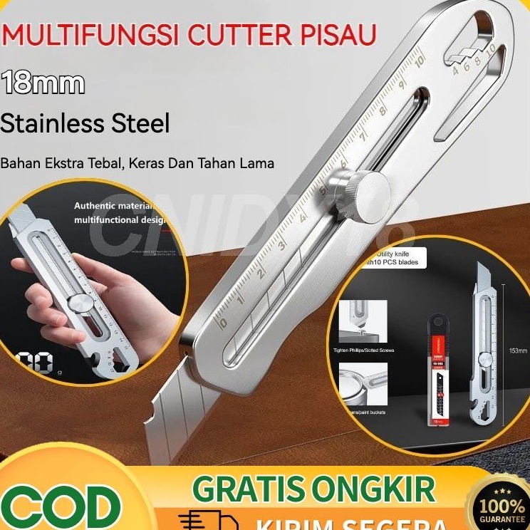 

Langsung Order COD18mm multifungsi Cutter pisau baja besar 1pc pisau set Stainless