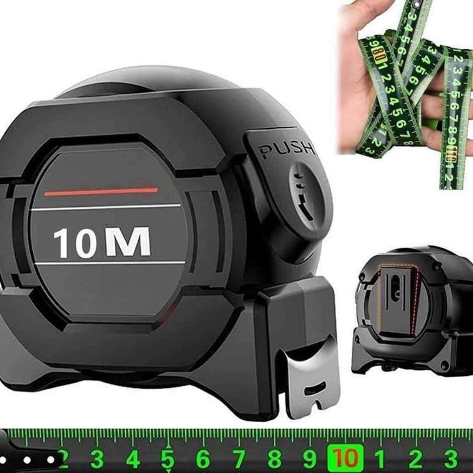 

ART G43R Penggaris neon berteknologi hitam dengan pita pengukur impor 5 meter melebar 75 meter 1 meter menebal penggaris meteran kotak tahan aus presisi tinggi