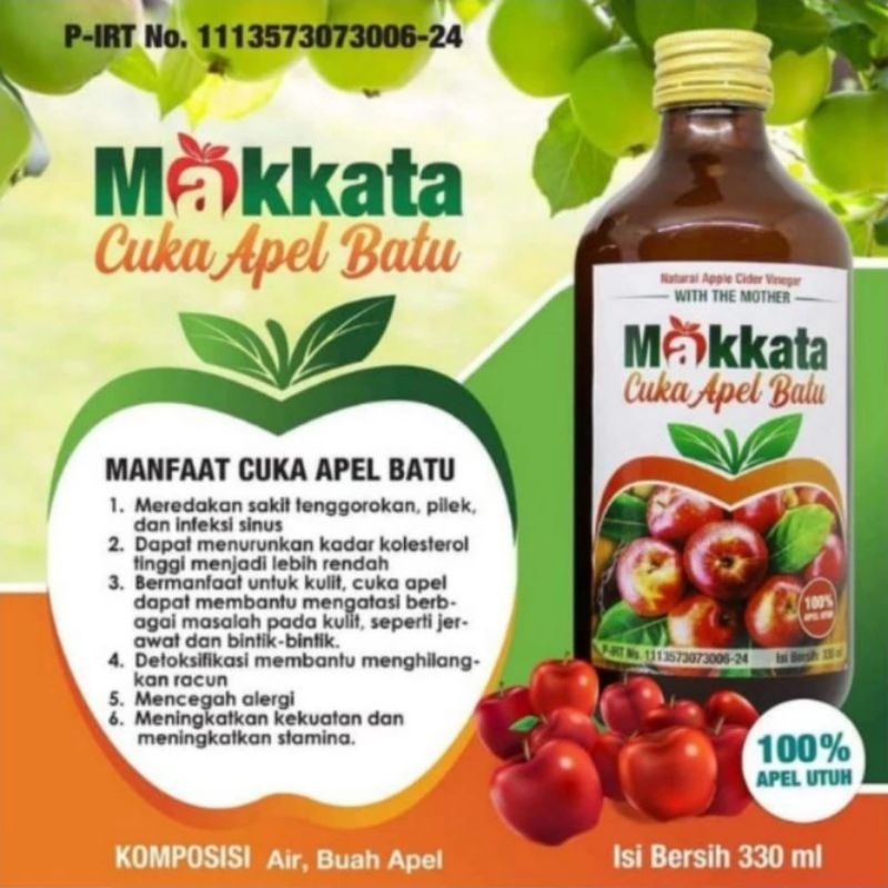 

Cuka Apel Batu Malang Makkata Organic Apple Cider Vinegar Original 100% Apel Utuh