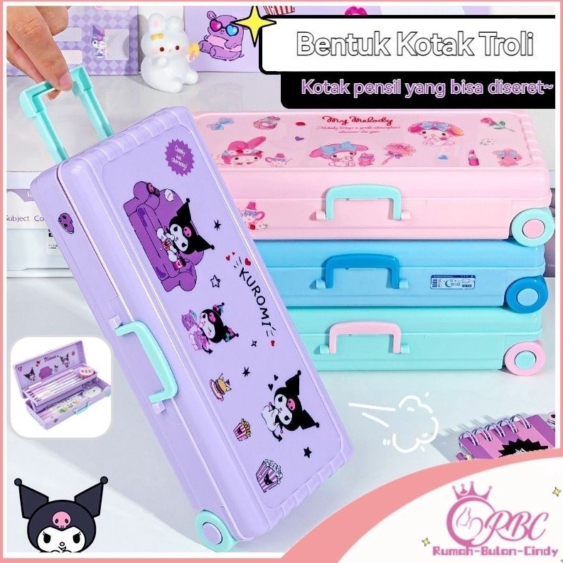 

ART X76P Penjual LokalKotak Troli Lucu Kotak Pensil Kuromi Cinnamoroll Pochacco Kotak Alat Tulis Dua Lapis Koper Kreativitas Kapasitas Besar Pemodelan Kotak Pena Siswa PortabelFree Sanrio Sticker