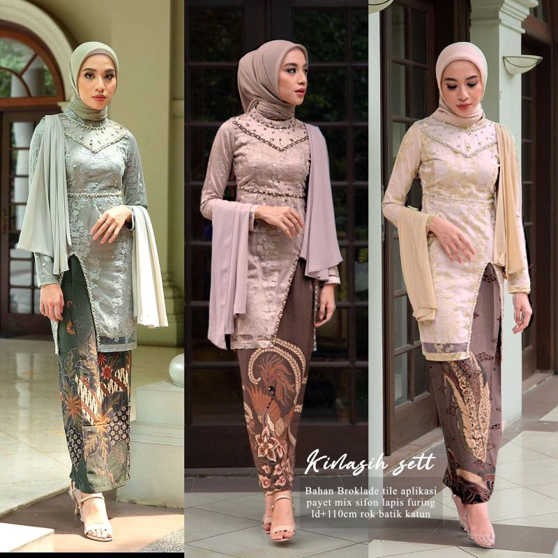 Kinasih set/set rok kebaya Payet/set kebaya modern/set kebaya wisuda/set kebaya lamaran/set kebaya a