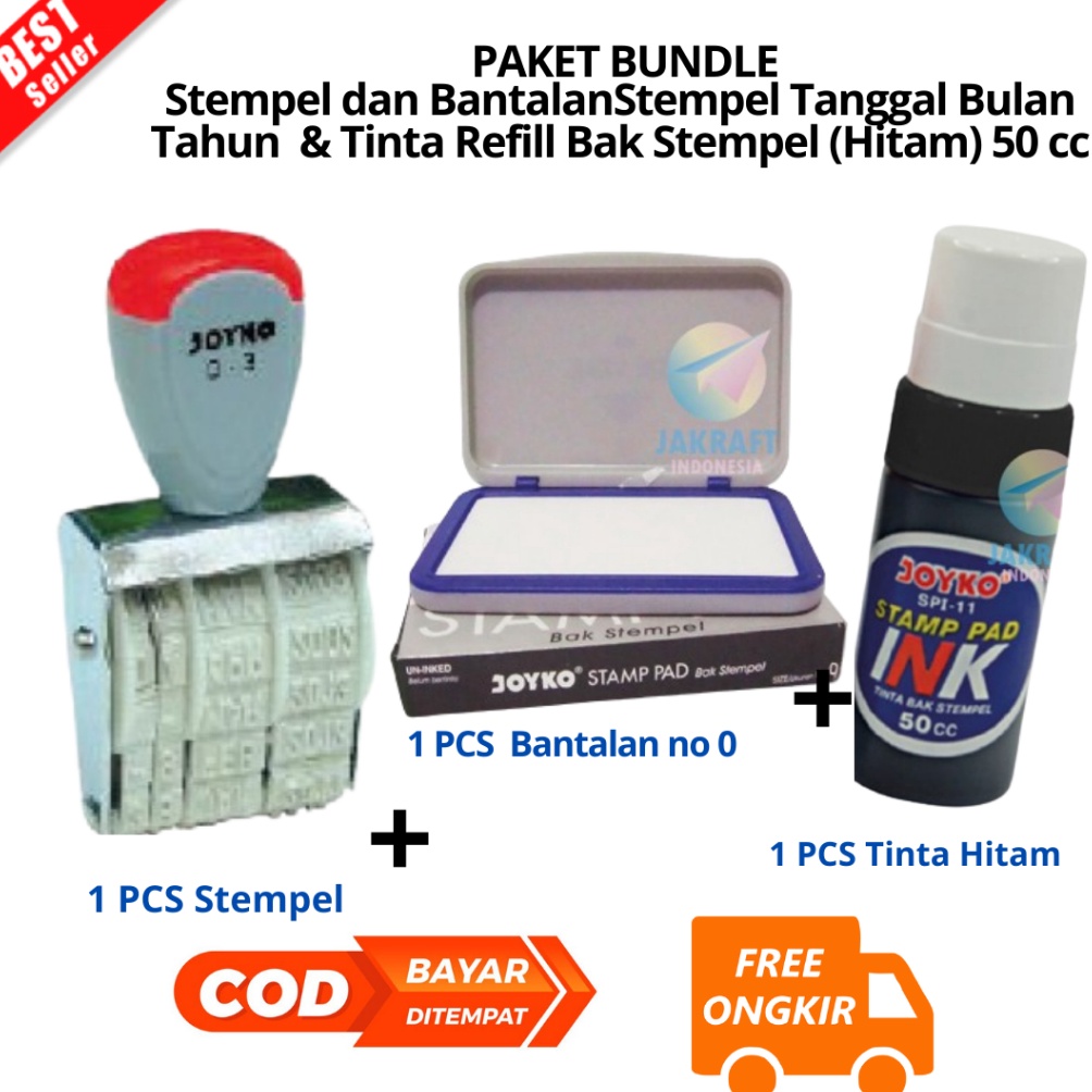 

ART A55E JIB BAYAR DI TEMPAT PAKET Stempel DAN BANTALAN CETAK Tanggal Bulan Tahun 1 Warna JOYKO Kenko D3 Dater Stamp D3 PCS Tinta Refill Bak Stempel Hitam 5 cc JOYKO SPI13 Stamp Pad Ink PBF