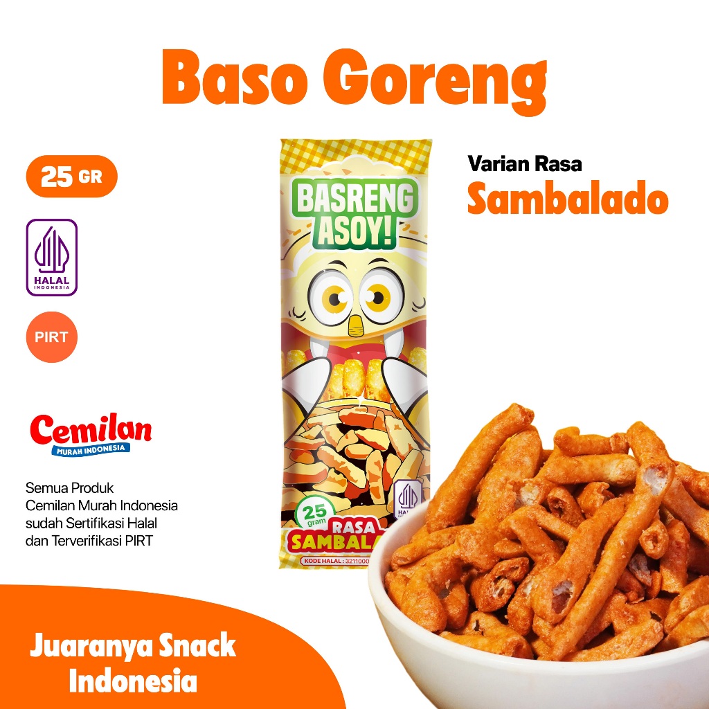 

Basreng Baso Goreng Rasa Sambalado - Cemilan Murah Indonesia