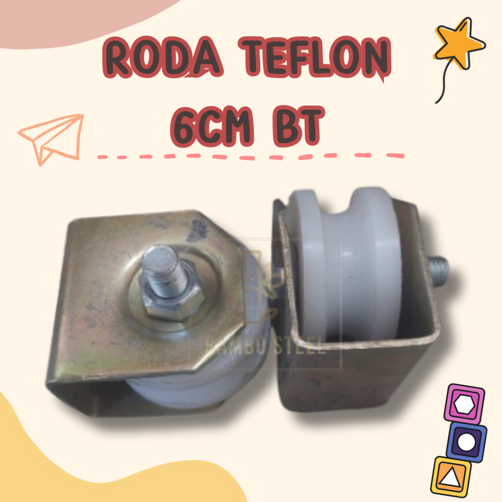 Roda Pagar Nilon Roda Pintu Gerbang Bearing Baru Roda Nilon Pagar Besi Stainless Dorong Lipat 6cm