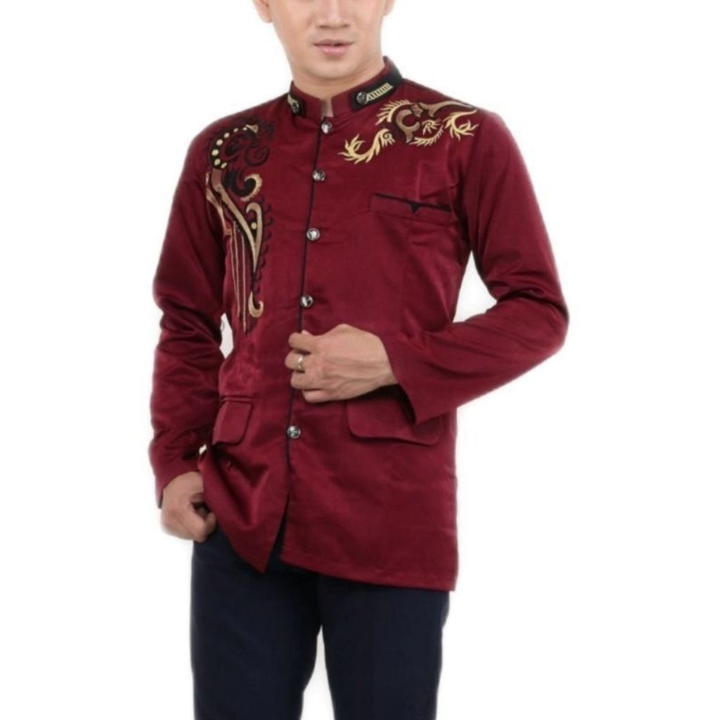 Jasko Bordir Terbaru Bordir NU | JAS Koko Lengan Panjang Bordiran Terbaru | Baju Muslim Pria