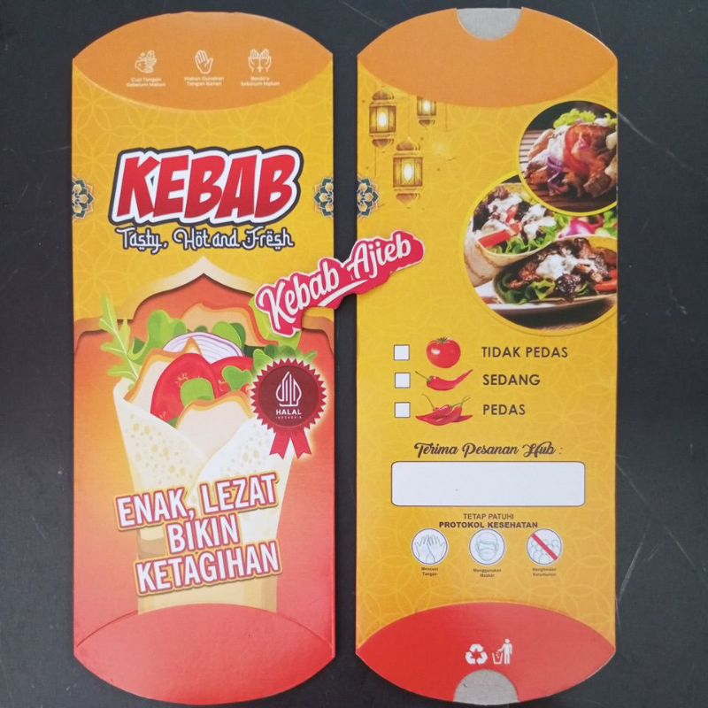 

iDk90 Dus Kecil Kemasan Kebab (50pcs), Full Colour