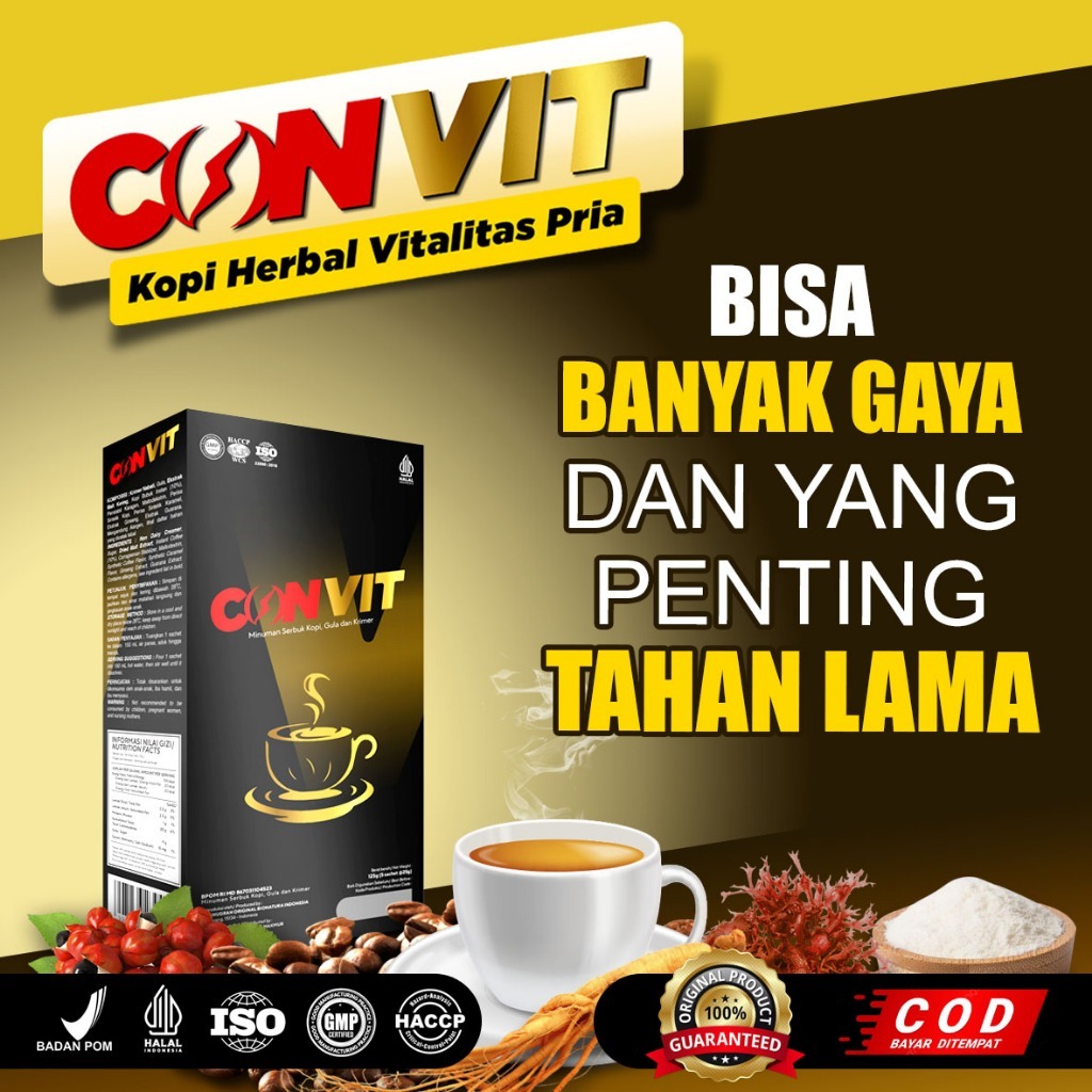 CONVIT Kopi Herbal Vitalitas Pria Meningkatkan Stamina Pria Dewasa Kuat Tahan Lama Aman dan Halal