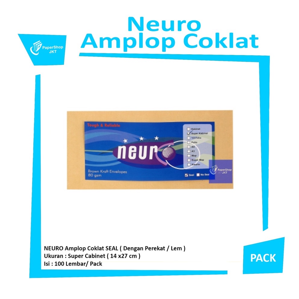 

ART P63V NEURO Amplop Coklat Super Kabinet Seal 14 x27 cm Pack