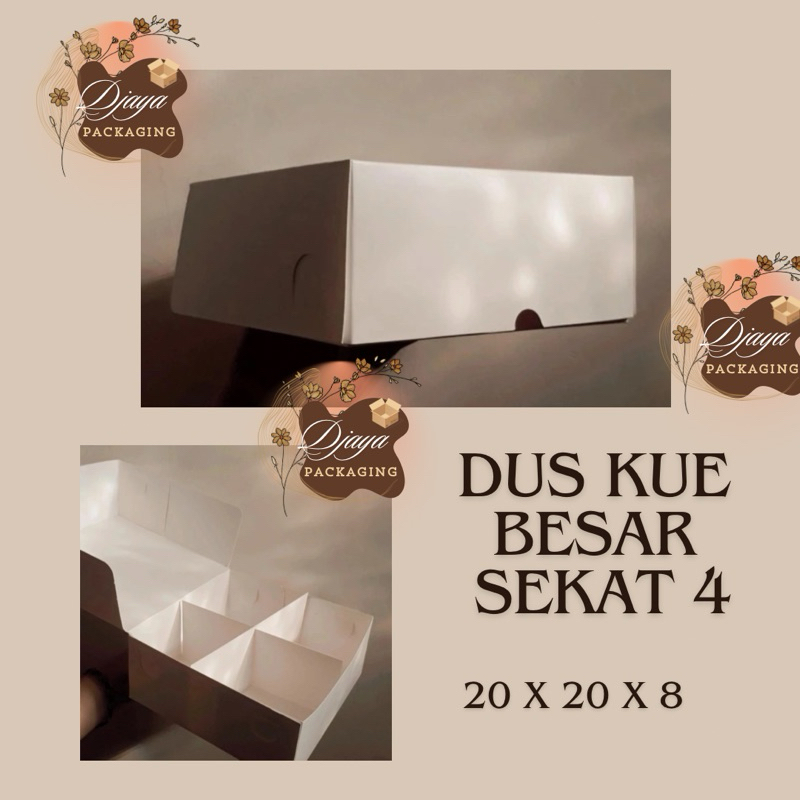 

Dus Kue Besar White Sekat 4 Ukuran 20x20x8 PUTIH