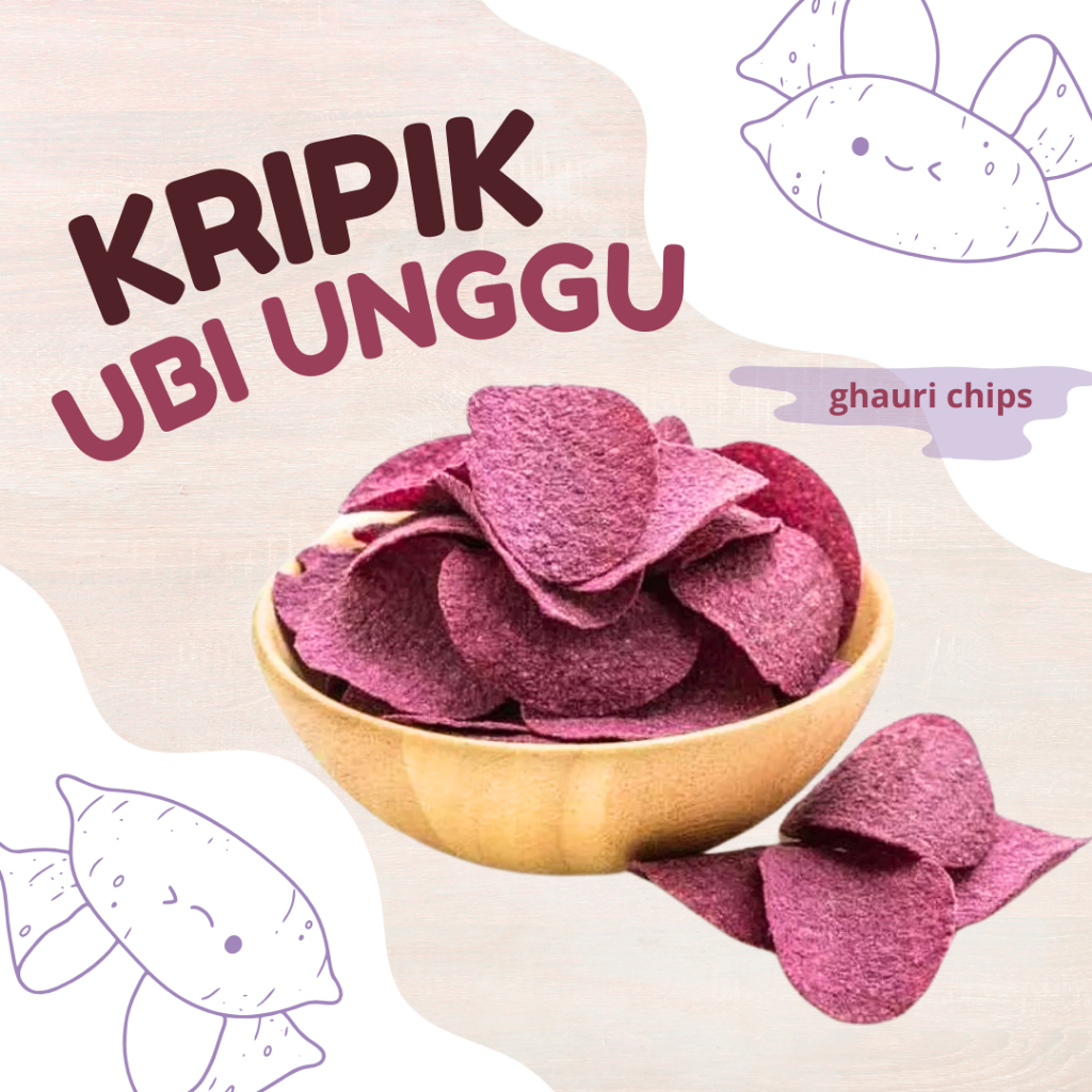 

kripik tela/ubi ungu ukuran 500g