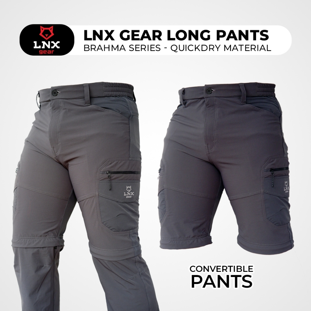 LNX Gear Celana Gunung Outdoor Sambung Panjang Pendek Quickdry Strech 2 in 1 Brahma Series