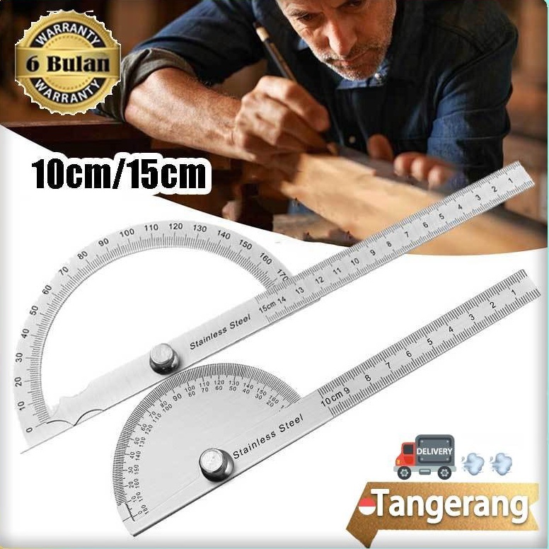

KODE Y1H9 Penggaris Busur Derajat 18 Derajat Degree Protractor Stainless Penggaris Busur Alat Ukur Sudut Pengukur Sudut
