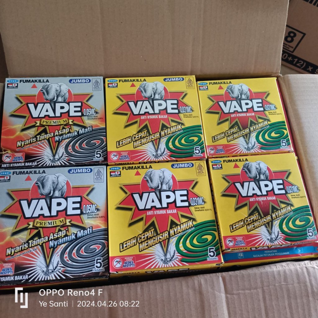 Obat Nyamuk Bakar Vape Fumakilla (Isi 5 Pasang)
