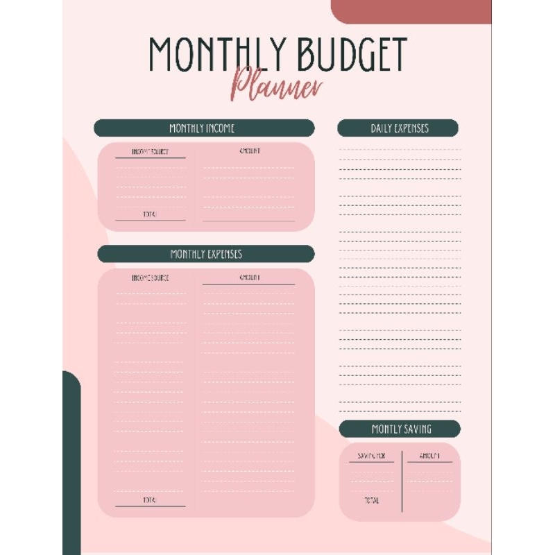 

Budgeting Planner Monthly