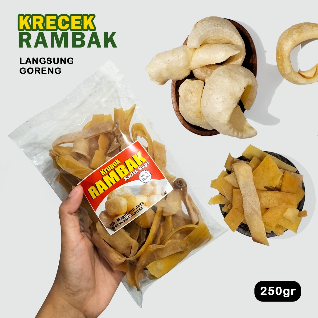 

Krupuk rambak kotak tipis mentah krecek kulit sapi langsung goreng tanpa jemur non msg murah