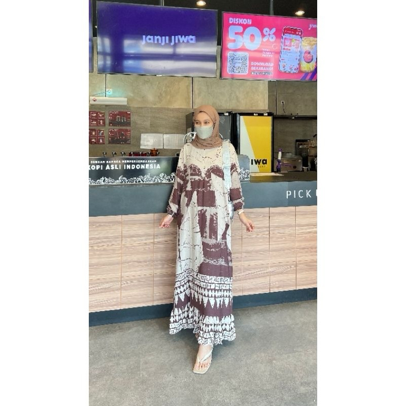gamis muslimah dress wanita busui daster rayon premium ibu hamil