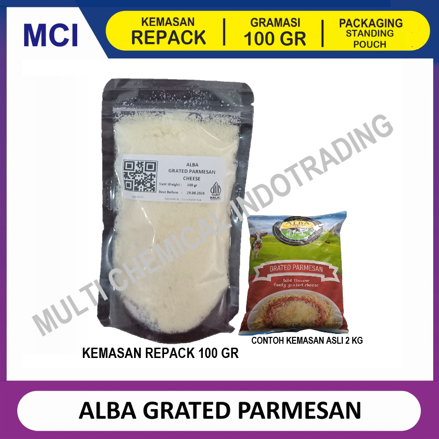 

ALBA GRATED PARMESAN CHEESE KEJU PARMESAN PARUT - REPACK 100 GR