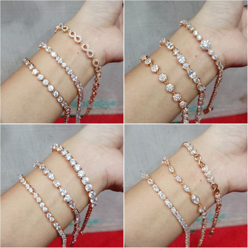 Gelang Xuping Rhodium Diamond Alexandri Putih