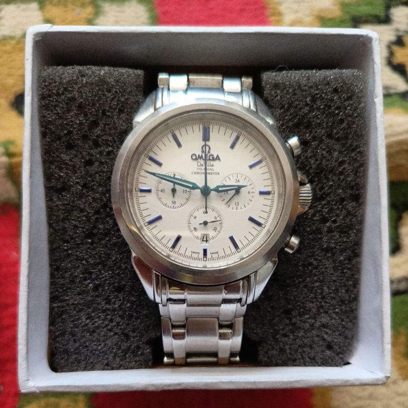 Jam Tangan Quartz OMega"" Chronograph 1992GC preloved second bekas