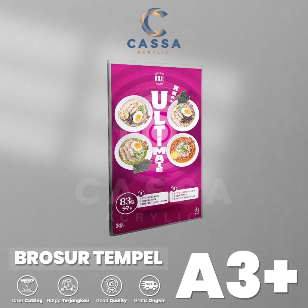 

Tempat Brosur Tempel A3+ / Sign Holder Acrylic / Akrilik Dinding