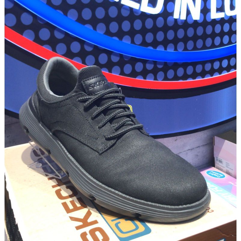 SEPATU FORMAL BIG SIZE PRIA SKECHERS GARZA ROMANO "BLACK" ORIGINAL 204573BBK size 46 (30 cm)